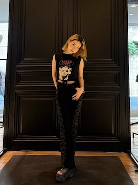 「HYSTERIC GLAMOUR（ヒステリックグラマー）のアイテム（ブレスレット）」を使った、maio.さん（レディース・160cm）の夏コーディネート