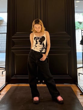 「HYSTERIC GLAMOUR（ヒステリックグラマー）のアイテム（ブレスレット）」を使った、maio.さん（レディース・160cm）の夏コーディネート