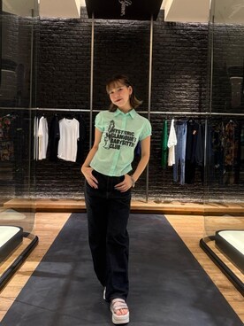 「シャツ 」｜maio.さん（レディース・160cm）の夏コーディネート