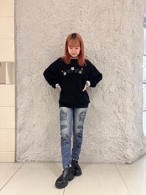 HYSTERIC GLAMOUR オーバーサイズスウェット HYSTERIC HOMIES刺繍 オーバーサイズスウェット（スウェット