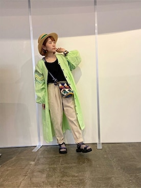 「チチカカ」｜「アイテム（タンクトップ）」を使った、チチカカさん（レディース・151cm）の春コーディネート