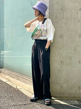 「チチカカ」｜「アイテム（ボディバッグ/ウエストポーチ）」を使った、チチカカさん（レディース・157cm）の夏コーディネート