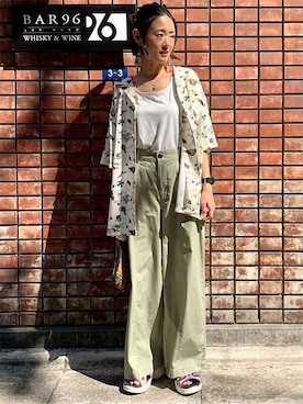 「チチカカ」｜「アイテム（タンクトップ）」を使った、チチカカさん（レディース・157cm）の夏コーディネート
