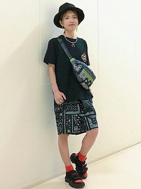 「アクティブ」｜「アイテム（サンダル）」を使った、チチカカさん（レディース・158cm）の夏コーディネート