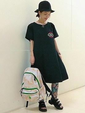 「チチカカ」｜「アイテム（レギンス/スパッツ）」を使った、チチカカさん（レディース・158cm）の夏コーディネート