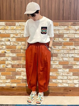 「アクティブ」｜「アイテム（キャップ）」を使った、チチカカさん（レディース・158cm）の夏コーディネート