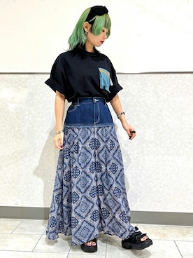 「チチカカ」｜「アイテム（ヘアアクセサリー）」を使った、チチカカさん（レディース・152cm）の夏コーディネート