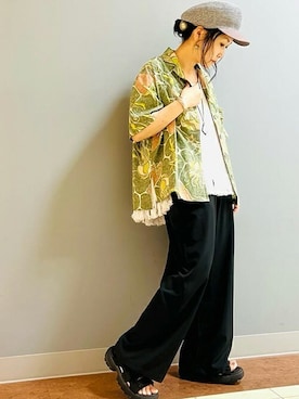「チチカカ」｜「アイテム（キャスケット）」を使った、チチカカさん（レディース・153cm）の夏コーディネート