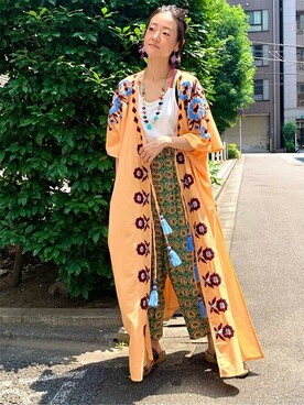 「チチカカ」｜「アイテム（タンクトップ）」を使った、チチカカさん（レディース・157cm）の夏コーディネート