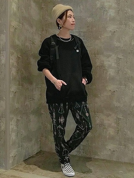 「エスニック」｜「アイテム（スウェットパンツ）」を使った、チチカカさん（レディース・158cm）の秋コーディネート