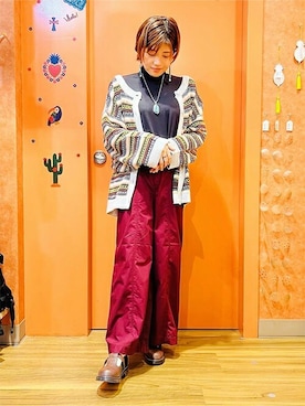 「チチカカ」｜「アイテム（ローファー）」を使った、チチカカさん（レディース・166cm）の秋コーディネート