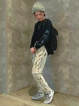 「エスニック」｜「アイテム（スウェットパンツ）」を使った、チチカカさん（レディース・158cm）の秋コーディネート
