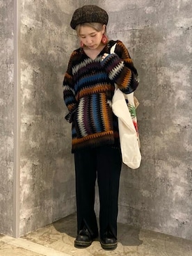 「チチカカ」｜「アイテム（ニット/セーター）」を使った、チチカカさん（レディース・151cm）の秋コーディネート