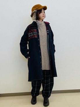 「エスニック」｜「アイテム（シャツワンピース）」を使った、チチカカさん（レディース・155cm）の冬コーディネート