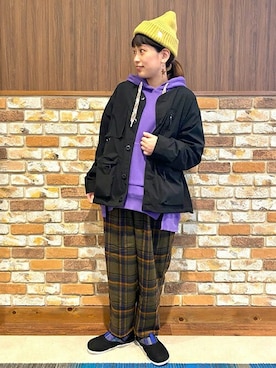 「機能性素材」｜「アイテム（ノーカラージャケット）」を使った、チチカカさん（レディース・160cm）の冬コーディネート