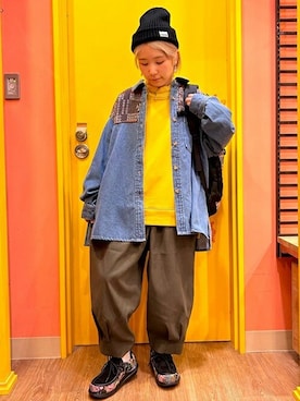 「チチカカ」｜「アイテム（モカシン/デッキシューズ）」を使った、チチカカさん（レディース・151cm）の冬コーディネート