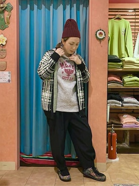 「チチカカ」｜「アイテム（モカシン/デッキシューズ）」を使った、チチカカさん（レディース・165cm）の冬コーディネート