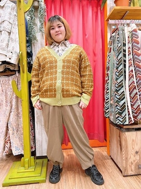 「チチカカ」｜「アイテム（カーディガン/ボレロ）」を使った、チチカカさん（レディース・155cm）の冬コーディネート
