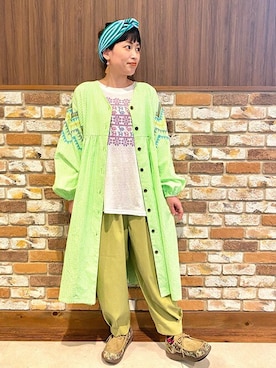 「チチカカ」｜「アイテム（モカシン/デッキシューズ）」を使った、チチカカさん（レディース・160cm）の冬コーディネート