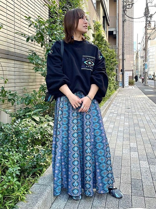 幾何スムースニットフラットシューズ