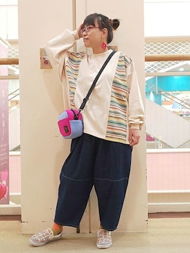 「エスニック」｜「アイテム（スウェット）」を使った、チチカカさん（レディース・160cm）の冬コーディネート