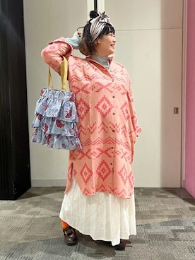 「チチカカ」｜「アイテム（ヘアアクセサリー）」を使った、チチカカさん（レディース・163cm）の冬コーディネート