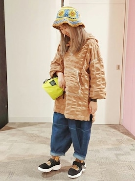 「チチカカ」｜「アイテム（ニットキャップ/ビーニー）」を使った、チチカカさん（レディース・149cm）の冬コーディネート