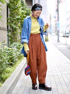 「チチカカ」｜「アイテム（ブーツ）」を使った、チチカカさん（レディース・157cm）の冬コーディネート