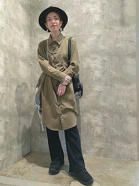 「エスニック」｜「アイテム（シャツワンピース）」を使った、チチカカさん（レディース・158cm）の冬コーディネート