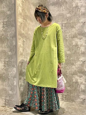 「チチカカ」｜「アイテム（アクセサリー）」を使った、チチカカさん（レディース・161cm）の冬コーディネート