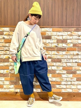 「エスニック」｜「アイテム（スウェット）」を使った、チチカカさん（レディース・160cm）の春コーディネート