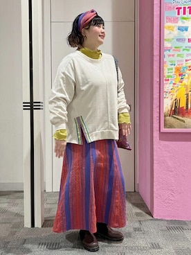 「エスニック」｜「アイテム（スウェット）」を使った、チチカカさん（レディース・163cm）の春コーディネート