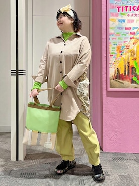 「エスニック」｜「アイテム（シャツワンピース）」を使った、チチカカさん（レディース・163cm）の春コーディネート