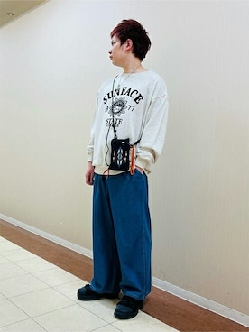 「エスニック」｜「アイテム（スウェット）」を使った、チチカカさん（メンズ・171cm）の春コーディネート