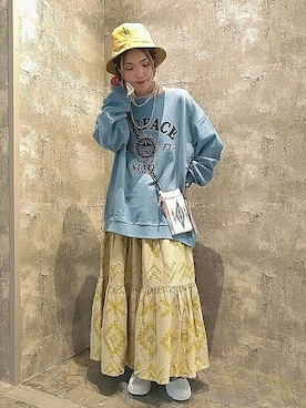 「エスニック」｜「アイテム（スウェット）」を使った、チチカカさん（レディース・158cm）の春コーディネート