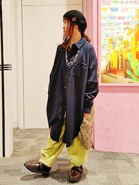 「エスニック」｜「アイテム（シャツワンピース）」を使った、チチカカさん（レディース・149cm）の春コーディネート