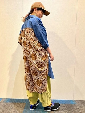 「エスニック」｜「アイテム（シャツワンピース）」を使った、チチカカさん（レディース・160cm）の春コーディネート