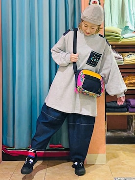 「チチカカ」｜「アイテム（ショルダーバッグ）」を使った、チチカカさん（レディース・155cm）の春コーディネート
