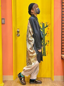 「エスニック」｜「アイテム（シャツワンピース）」を使った、チチカカさん（レディース・161cm）の春コーディネート