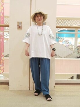 「チチカカ」｜「アイテム（サンダル）」を使った、チチカカさん（レディース・154cm）の春コーディネート