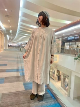 「エスニック」｜「アイテム（ハンチング/ベレー帽）」を使った、チチカカさん（レディース・158cm）の春コーディネート