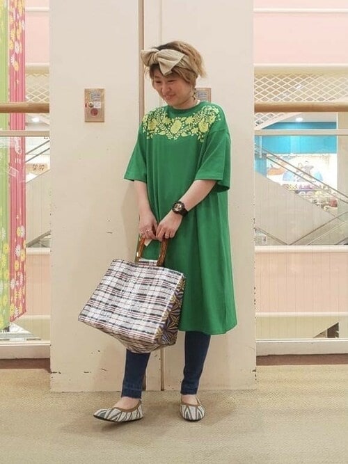 幾何スムースニットフラットシューズ