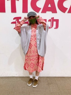 「エスニック」｜「アイテム（シャツワンピース）」を使った、チチカカさん（レディース・163cm）の春コーディネート