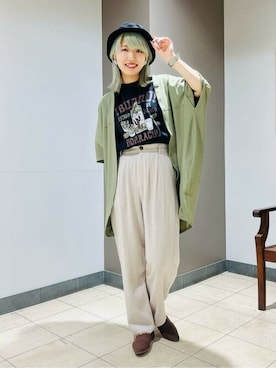 「チチカカ」｜「アイテム（カーディガン/ボレロ）」を使った、チチカカさん（レディース・165cm）の春コーディネート