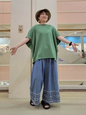 「チチカカ」｜「アイテム（サンダル）」を使った、チチカカさん（レディース・154cm）の春コーディネート