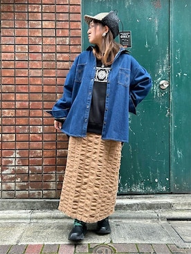 「チチカカ」｜「アイテム（スウェット）」を使った、チチカカさん（レディース・160cm）の冬コーディネート