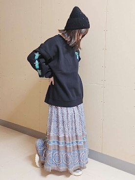 「エスニック」｜「アイテム（スウェット）」を使った、チチカカさん（レディース・149cm）の冬コーディネート