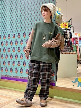 「エスニック」｜「アイテム（スウェット）」を使った、チチカカさん（レディース・164cm）の冬コーディネート