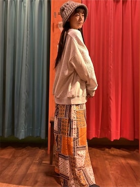 「エスニック」｜「アイテム（スウェット）」を使った、チチカカさん（レディース・150cm）の冬コーディネート
