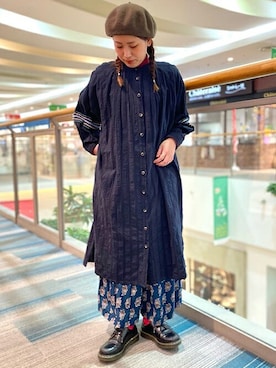 「エスニック」｜「アイテム（シャツワンピース）」を使った、チチカカさん（レディース・160cm）の冬コーディネート